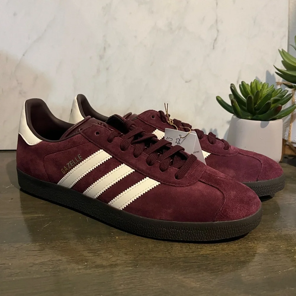 adidas Gazelle Maroon/Chalk White/Gum - Picture 8 of 10
